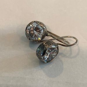 Silpada silver and crystal drop earrings